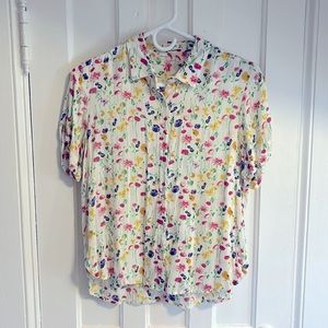 EUC Mango Short Sleeve Floral Shirt (Size S)